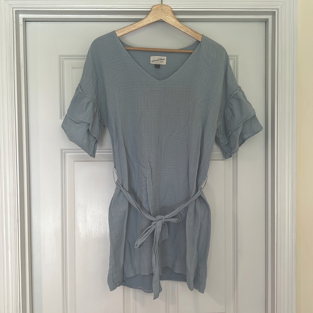 Universal Thread Blue Ruffle-Sleeve Dress